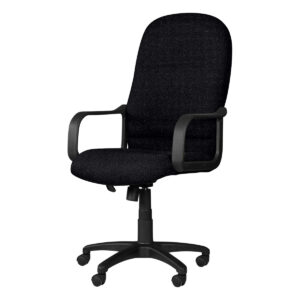 Silla de oficina ergonómica negra con respaldo alto y ruedas para un confort óptimo en espacios de t.