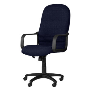 Silla de oficina ergonómica con respaldo alto y ruedas para oficina moderna.