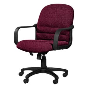 Silla de oficina ergonómica con ruedas, respaldo acolchado y asiento cómodo para espacios de traba.