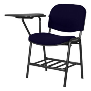 Silla de oficina con escritorio adjunto, ideal para espacios de trabajo y estudio. Diseño funcional.