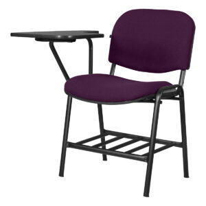 Silla de oficina con escritorio adjunto, ideal para espacios de trabajo y estudio. Diseño funcional.
