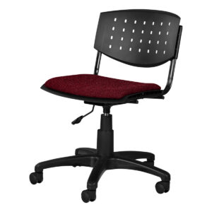 Silla de oficina ergonómica con respaldo perforado y asiento acolchado para mayor comodidad. Ideal p.