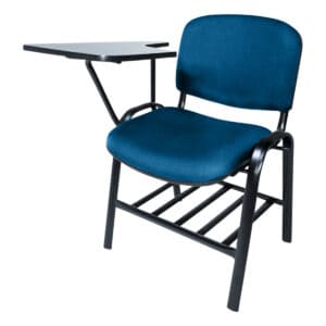 Silla de oficina con escritorio adjunto para espacios de trabajo cómodos y funcionales.