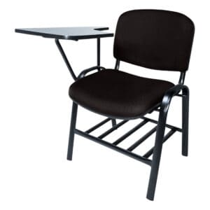 Silla de oficina con escritorio portátil para trabajo y estudio en oficina o aula.