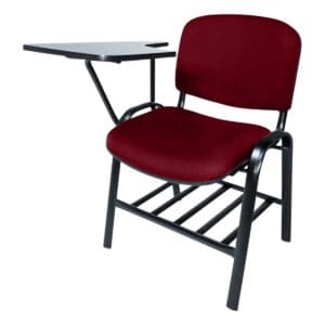Silla de oficina con escritorio adjunto para espacios de trabajo y estudio.