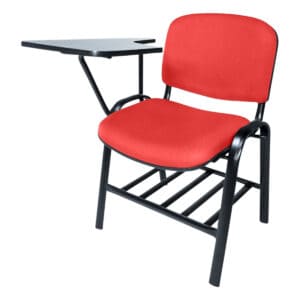 Silla de oficina con escritorio adjunto para espacios de trabajo y estudio.