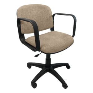 Silla de oficina ergonómica con ruedas, brazos y respaldo acolchado para oficina y hogar.