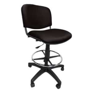 Silla de oficina ajustable y ergonómica en color negro, ideal para espacios de trabajo y oficina en.
