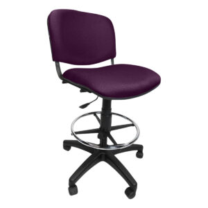 Silla de oficina ergonómica con respaldo y asiento morado, ideal para espacios de trabajo modernos y.