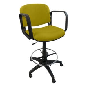Silla de oficina ergonómica con respaldo verde y base ajustable, ideal para espacios de trabajo mode.