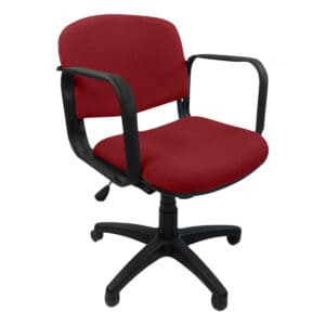Silla de oficina con respaldo y asiento acolchonados en color rojo, ideal para espacios de trabajo y.