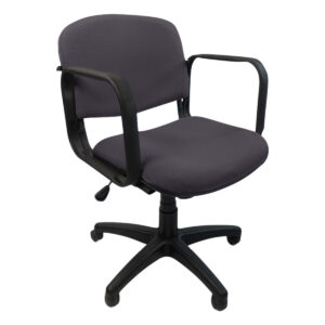 Silla de oficina ergonómica con respaldo y brazos ajustables, ideal para espacios de trabajo en casa.