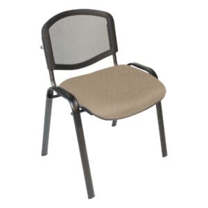 Silla de oficina ergonómica con respaldo de malla y asiento acolchado, ideal para espacios laborales.