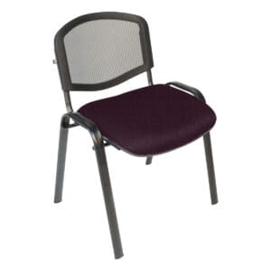 Silla de oficina ergonómica con respaldo de malla y asiento acolchado para comodidad en espacios lab.