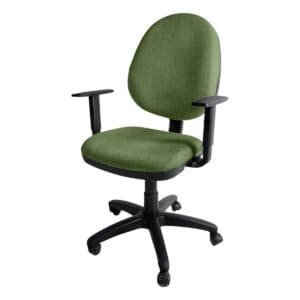 Silla de oficina ergonómica con respaldo y asiento acolchonados en color verde.