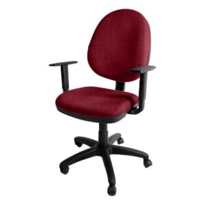 Silla de oficina ergonómica con respaldo rojo para trabajo y estudio.