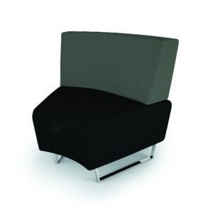 Silla de oficina ergonómica con respaldo alto y asiento acolchado en color negro y verde oscuro.