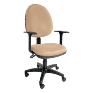 Silla de oficina ergonómica con respaldo y asiento beige, ideal para espacios de trabajo cómodos y f.