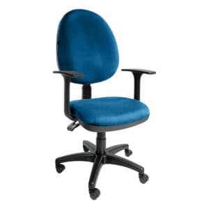 Silla de oficina ergonómica azul para trabajo y estudio, con soporte ajustable y ruedas para mayor m.