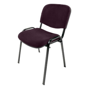 Silla de oficina con respaldo acolchado y estructura metálica negra para espacios de trabajo cómodos.