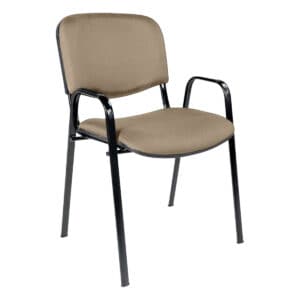 Silla de oficina con respaldo y brazos, ideal para espacios laborales y de estudio.