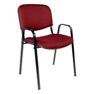 Silla de oficina con respaldo y asiento acolchonados en color rojo, ideal para espacios de trabajo y.