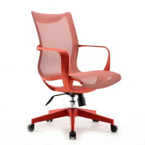 Silla de oficina ergonómica con respaldo de malla y base ajustable, ideal para espacios de trabajo m.