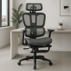 Silla ergonómica de oficina con respaldo ajustable y soporte lumbar para mayor comodidad y productiv.