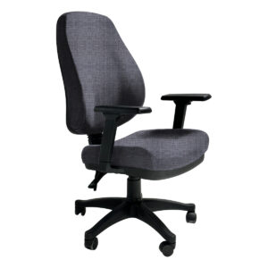 Silla de oficina ergonómica con respaldo ajustable y ruedas para comodidad y movilidad. Ideal para e.
