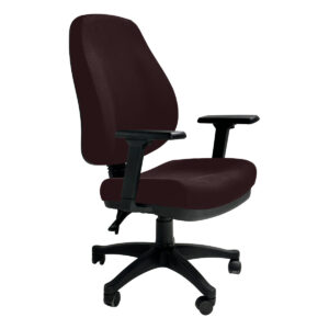 Silla de oficina ergonómica en color burdeos, ideal para trabajo y estudio en casa u oficina.
