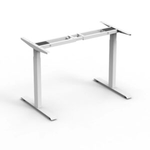 Mesa de oficina ajustable en altura para trabajo cómodo y saludable.