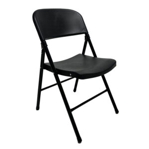 Silla plegable negra para oficina, eventos y espacios de trabajo flexibles. Ideal para reuniones, co.