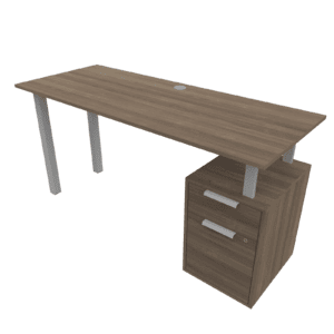 Escritorio de oficina con cajonera, diseño funcional y elegante para espacios laborales.