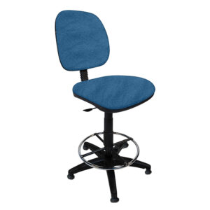 Silla de oficina ergonómica azul para trabajo cómodo y productivo en espacios de oficina.