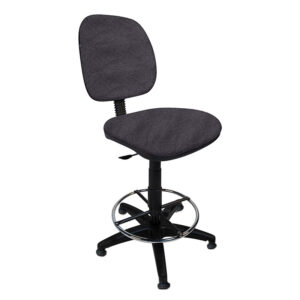 Silla de oficina ergonómica negra con respaldo y asiento acolchonados, ideal para espacios de trabaj.