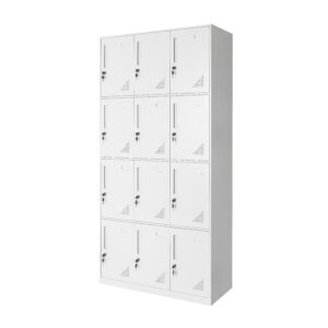 Locker metálico para oficina y escuela, almacenamiento seguro y organizado.
