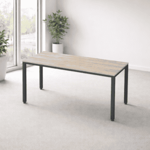 Mesa de oficina moderna y minimalista para espacios de trabajo.