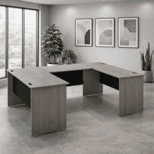 Mesa de oficina moderna en espacio de trabajo minimalista, ideal para oficinas y áreas de trabajo co.