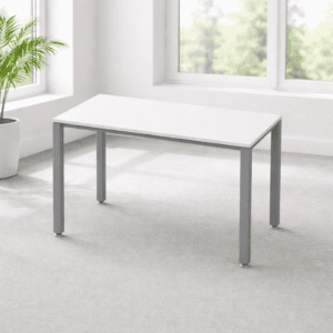 Mesa de oficina moderna y minimalista para espacios de trabajo.