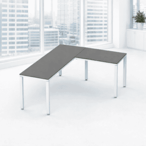 Mesa de oficina ajustable para trabajo ergonómico y comodidad.