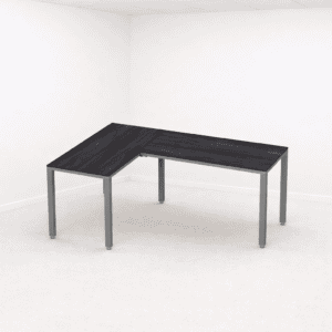 Mesa de oficina en esquina, moderna y funcional para espacios de trabajo.