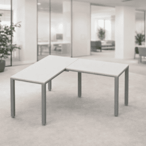 Mesa de oficina ajustable para trabajo en oficina moderna y ergonómica.