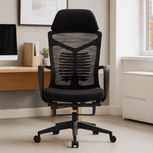 Silla de oficina ergonómica con respaldo ajustable y soporte lumbar para mayor comodidad y productiv.