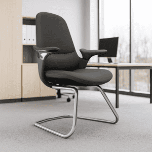 Silla de oficina ergonómica moderna en color negro para espacios de trabajo.