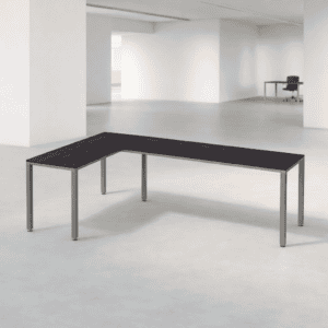 Mesa de oficina moderna y minimalista para espacios de trabajo.