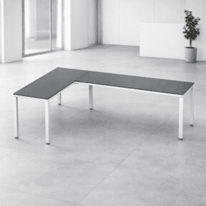 Mesa de oficina moderna y funcional para espacios laborales.