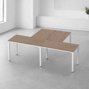 Mesa de oficina moderna y funcional, ideal para espacios de trabajo colaborativos y oficinas.
