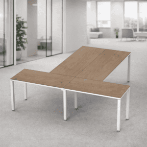 Mesa de oficina moderna y funcional para espacios de trabajo.