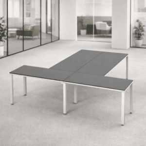 Mesa de oficina modular para espacios de trabajo modernos y funcionales.