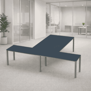 Sofá modular para oficina en espacio de trabajo moderno y minimalista.